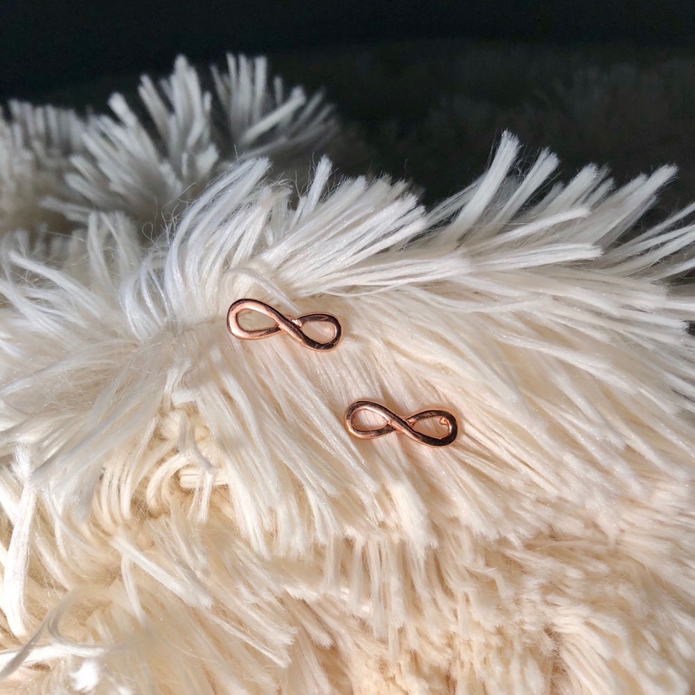 Rose Gold Infinity Earrings